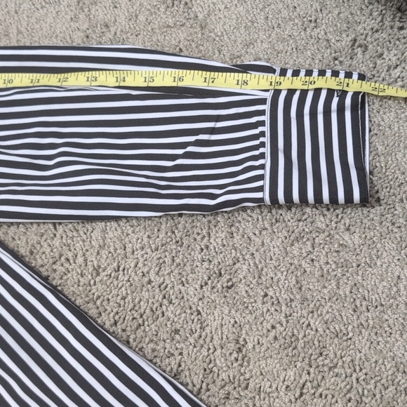 NWT Notations Black And White Striped Long Sleeve Button Down Blouse Size Large - Picture 11 of 12